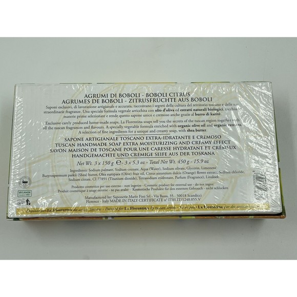 La Florentina BOBOLI CITRUS (ORANGE) -3 X 5.3 oz Embossed Luxury-Italy SEALED! - Picture 5 of 7